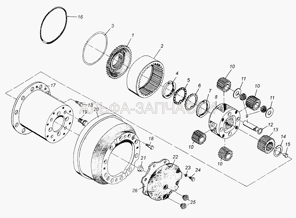 Детали колесной передачи (дисковые колеса) (64221-3502070 Барабан колеса) 